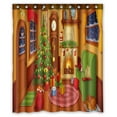 thumbnail image 1 of Cortina de Ducha ABPHQTO Navidad 150x180 cm con ganchos, 1 of 1