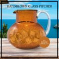 thumbnail image 2 of Artland Iris 90 Oz Handblown Glass Pitcher - Bubble Shape, Lead-Free - Versatile Drink Dispenser for Water, Juice, Cocktails - Enhanced Kitchen Decor, Dishwasher Safe (Amber), 2 of 7