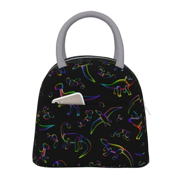 Balery Dinosaur Bolsa de Almuerzo para Mujeres, Caja de Almuerzo, Bolsa de Almuerzo Pequeña Impermeable, Tote de Almuerzo Reutilizable con Gran Capacidad