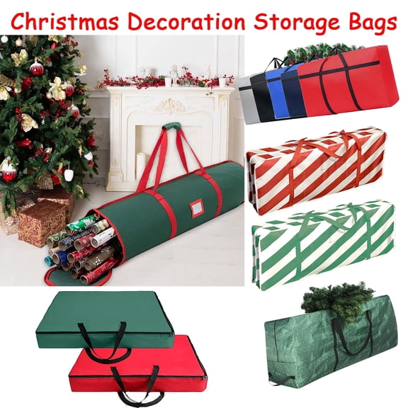 30"x30"x5" Christmas Wreath Storage Container and Bag for Artificial Holiday Wreaths, Durable Protective Fabric Organizer with Carry Handles and Secure Zipper Closure for Seasonal Storage, HAODEJW