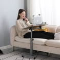 thumbnail image 4 of LINGMI Laptop Table Mobile Adjustable Height Portable Desk Notebook Swivel PC Computer Rolling Desk with Wheels, Laptop Stand for Couch Bedside Hospital Bed Table, 4 of 9