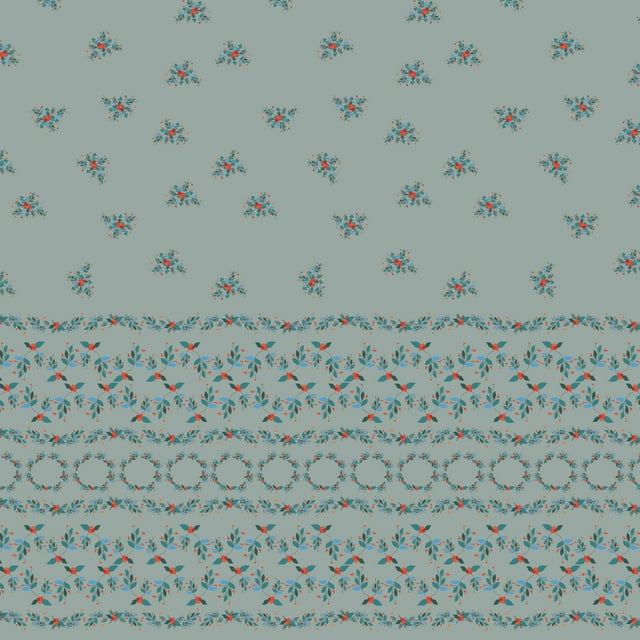 Soimoi Georgette Viscose Fabric Leaves,Berries & Wreath Panel Decor Fabric Printed Yard 42 Inch Wide