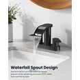 thumbnail image 4 of 4 Inch Centerset Waterfall Bathroom Sink Faucet Deck Mount 2 Handle Basin Faucets 2 or 3 Hole with Pop Up Drain Included Lavatory Modern Mixer Tap Vanity Faucet Matte Black, 4 of 18