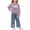 Purple, variant on Taqqpue Kid Girl 2pcs Clothes Spring Summer Outfits Cute Sweet Bowknot Long Sleeve Bowknot Top Denim Pants Set for Girls 0-6 Years