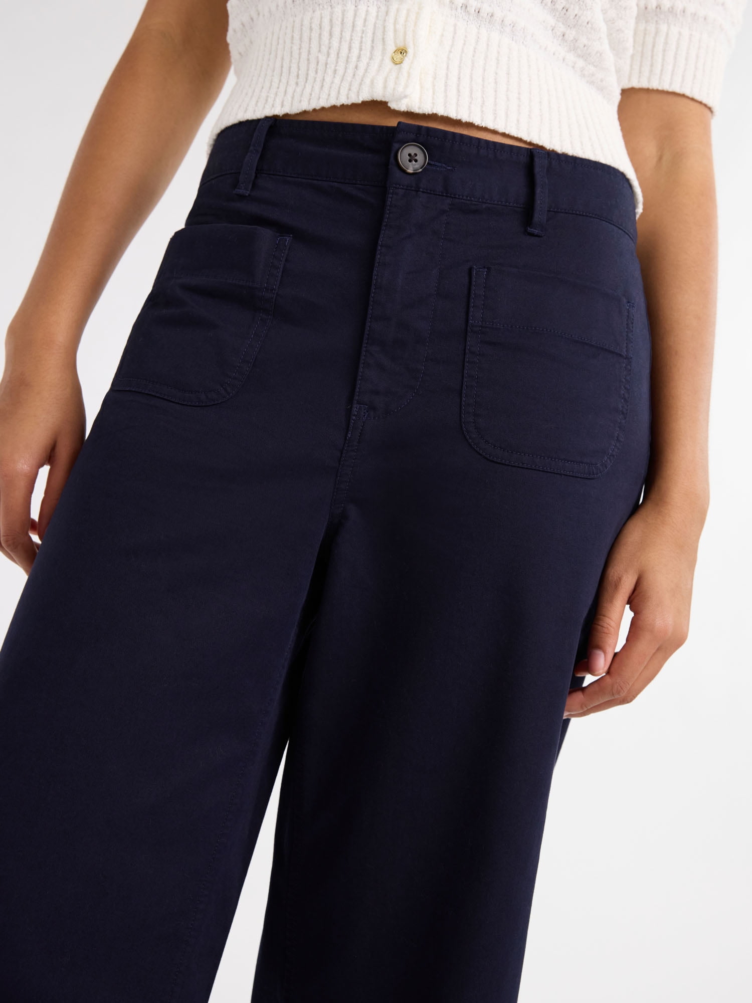 Free Assembly Women's and Women's Plus High Rise Cropped Wide Leg Pants, 26” Inseam, Sizes XS- 4X