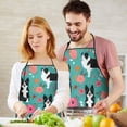 thumbnail image 4 of Border Collie Dog and Flower Florals Apron-Garden Aprons for Women with Pockets-Cotton Linen Waterproof Kitchen Cooking Gardening Aprons Adjustable for Kitchen,Cooking,BBQ and Salon 33x27 Inch, 4 of 4