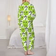 thumbnail image 3 of Pajamas for Women Set - bright green sweet peppers eyes Comfy Long Sleeve Button Up Pajama Sets for Women 2 Piece, Soft Sleepwear Nightwear Pjs Lounge Sets for Women with Pockets, 3 of 6