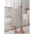 thumbnail image 4 of DARING DIVA Women's Midi Skirt Adjustable High Waist Over Belly Stretchy Jersey 2XL Brown, 4 of 8