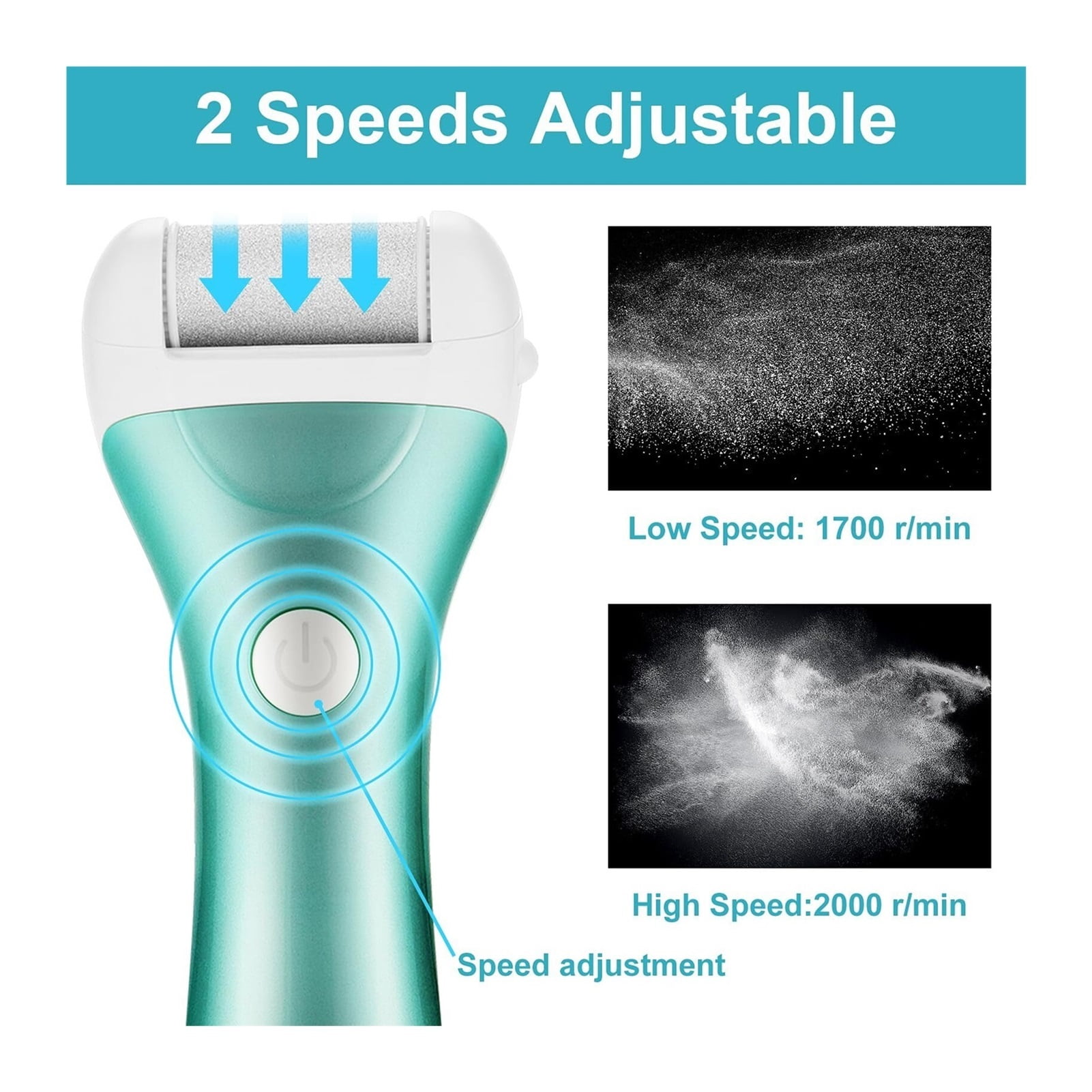 Electric Callus Remover for Feet with Vacuum, Premium Portable Pedicure Tools Rechargeable Waterproof 2 Speed Foot File Scrubber Callus Remover Tool Foot Care kit(Black)