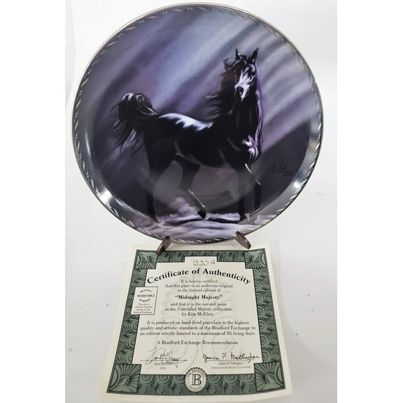 Black Stallion Horse Collector Plate "Midnight Majesty" from Unbridled Mystery by Kim McElroy 1995 #15424