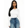 thumbnail image 4 of MOYIKO Slim Fitted Long Sleeve Shirts for Women Crewneck Tees Tight Basic Tops, 4 of 8