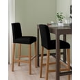 thumbnail image 2 of Pure Black Bar Stool Covers Set of 4, Simple Solid Color Stretch Washable Bar Chair Covers with Backs, Removable Pub Counter Height Chair Cover for Kitchen Dining Room Cafe, 2 of 7