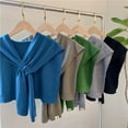 thumbnail image 4 of Cross Shawl, New Fall Shoulders, Solid Color Knit Outer Wear, Thin Style,Beige, 4 of 6