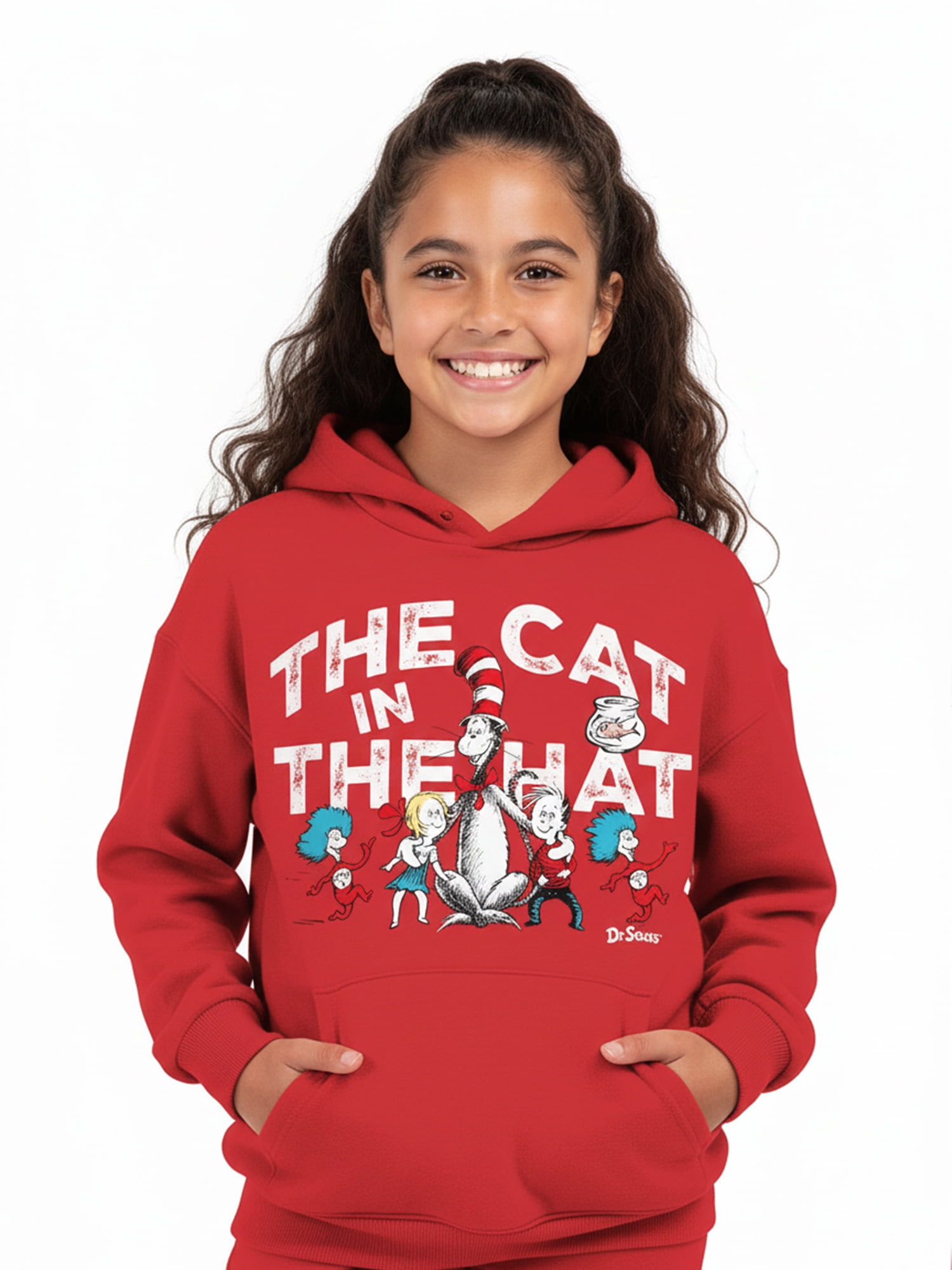 Dr. Seuss Girls and Big Girls Cat in the Hat Graphic Hoodie, Sizes 4-16