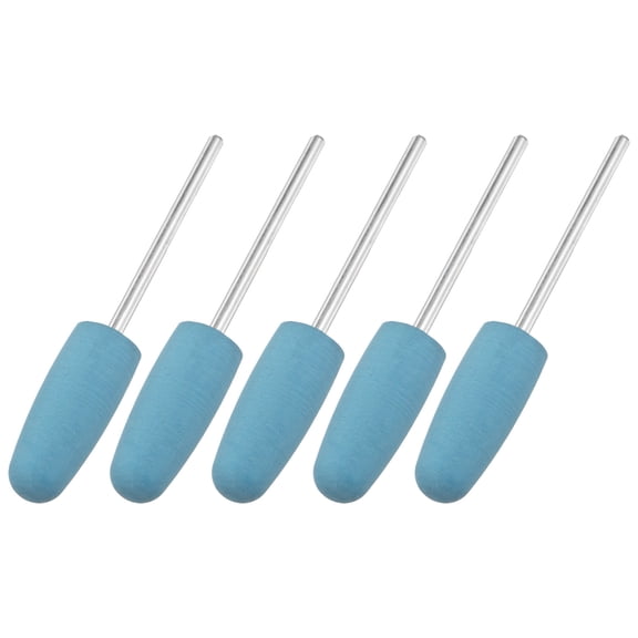 Uxcell 5-Pack Polishing Bit Buffing Wheel, 0.39 Inch(10mm) Dia Silicone Pointed Polishing Kit Sanding Bits Rotary Tool 2000 Grits [Blue]