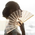 thumbnail image 4 of Minkissy Lightweight Wooden Foldable Hand Fan for Women, Romantic Design, Portable Accessory Perfect for Weddings and Special Occasions, 4 of 8
