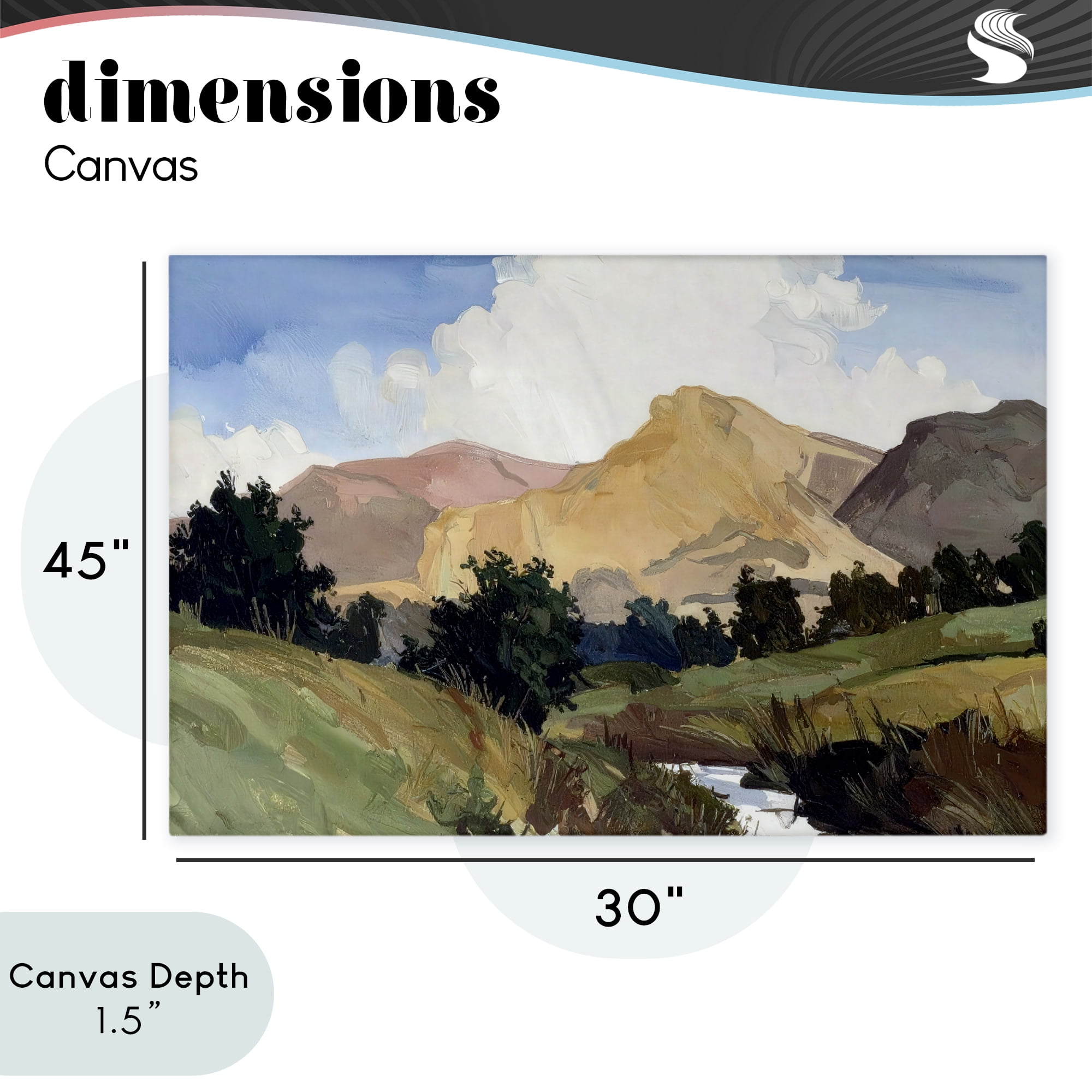 Stupell Industries River Mountain Divide Canvas Wall Art, design by Alonza Saunders