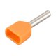 thumbnail image 1 of AWG 22/0.5mm Copper Wire Crimp Connector Double Ferrule Insulated Pin Cord End Orange TE0508 Pack of 200, 1 of 4