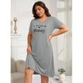 thumbnail image 3 of FEREMO Nightgowns for Women Plus Size Print Short Sleeve Sleepwear with Pockets, 3 of 5