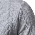 thumbnail image 4 of YLSDY Men's Cable Knit Golf Shirt, V-Neck with Open Collar, Short Sleeve Textured Casual Top Gray L, 4 of 7