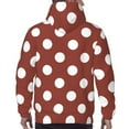 thumbnail image 7 of Kdxio Maroon And White Polka Dot Print Mens Casual Hooded Collar Drawstring Hoodies Pullover Sweatshirts Casual Long Sleeve Shirts-3X-Large, 7 of 7