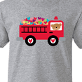 thumbnail image 4 of Inktastic Valentine Fire Truck Heart Bear Youth T-Shirt, 4 of 5