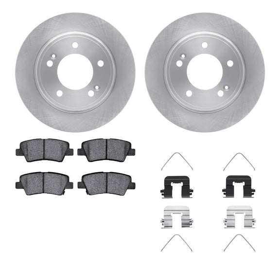 Dynamic Friction Company Rear Brake Rotors with 5000 Advanced Brake Pads includes Hardware 6512-21171