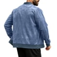 thumbnail image 4 of MXALUOB Bomber Jacket for Men Faux Suede Solid Color Ribbed Cuff Fashion Coats Full Zip Casual Regular Fit Flight Jacket with Pocket, 4 of 5