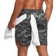 thumbnail image 2 of Pantalones cortos de hombre con bucle de toalla Camuflaje Cintura elástica Entrenamiento Correr, 2 of 7