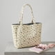 thumbnail image 1 of Bolsa de compra reutilizable, bolso de mano práctico e informal para viajes, gimnasio y colegio. Blanco beige, 1 of 10