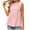 Pink, variant on Women's Tank Top, Fashion Casual Summer Solid Color Round Neck Sleeveless Pullover Side Split Top, Loose Fit Cami with Side Tie, Trendy Blouse for Daily