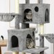 thumbnail image 3 of Árbol interior para gatos, torre para gatos con 2 plataformas y 3 cuevas para gatos esquí esquí Gafas de esquí, 3 of 5