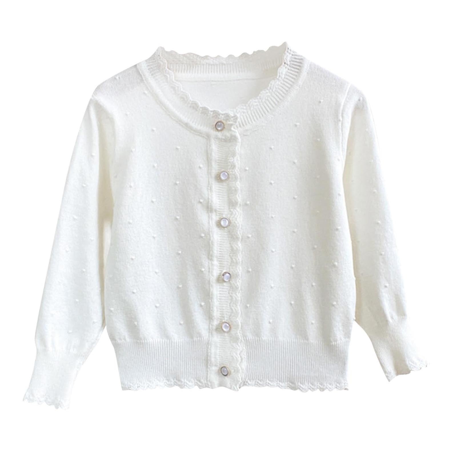 トップス Lace Trimmed Pearl Button Cardigan Lace Trimmed Pearl-Button Cardigan