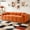 Orange, variant on Shaiaield 98" Black Large Boneless Couch with 2 Throw Pillows,Modern Oversized Corduroy Sofa for Living Room,Fluffy Cloud Couch for Apartment