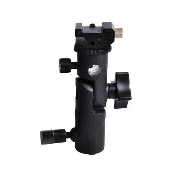Injueey Soporte de lámpara Photoflash de aleación de aluminio, portátil, tipo E, fijación de tornillo ajustable, soporte de luz de relleno Accesorios de cámara y óptica