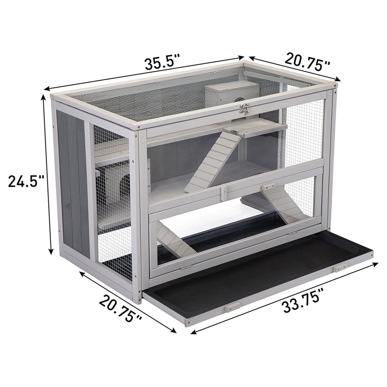 Pefilos 3 Tier Hamster Cage Rat House-Leak guinea pig hideout mouse house, Gray Pefilos 3 Tier Hamster Cage Rat House-Leak guinea pig hideout mouse house, Gray