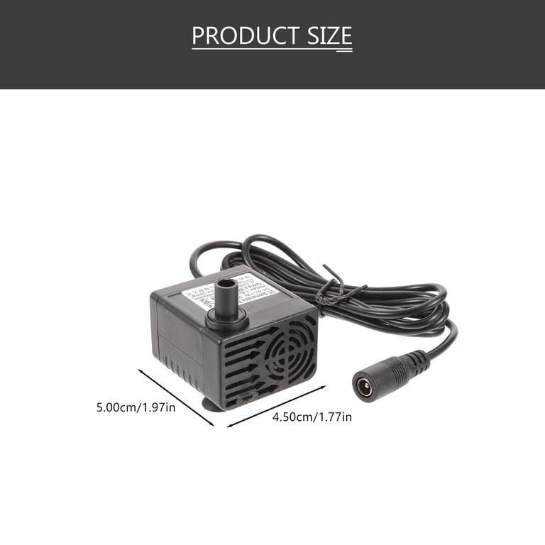 Brushless Submersible Water Pump – 12V DC USB Mini Pump, Quiet 35dB, IP68, For Fountain, Aquarium, Fish Pond (2W)