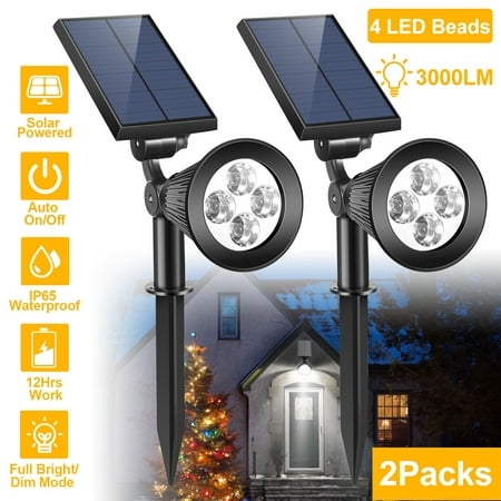 

iMountek 2Pcs Solar Spotlight Outdoor Dusk To Dawn Light Wall Path Lawn Garden Lamp Waterproof