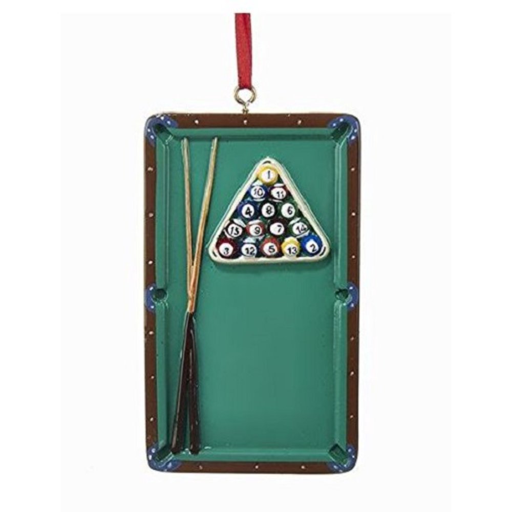 Pool Table Pocket Billiards Christmas Tree Ornament Game Cue Sports