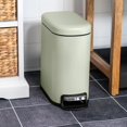 thumbnail image 2 of Acento Linea Slim Rectangular Step Trash Can, 1.3 Gallon Bathroom Waste Bin with Soft-Close Lid and Removable Inner Bucket, Soft Touch Sage Green, 2 of 10