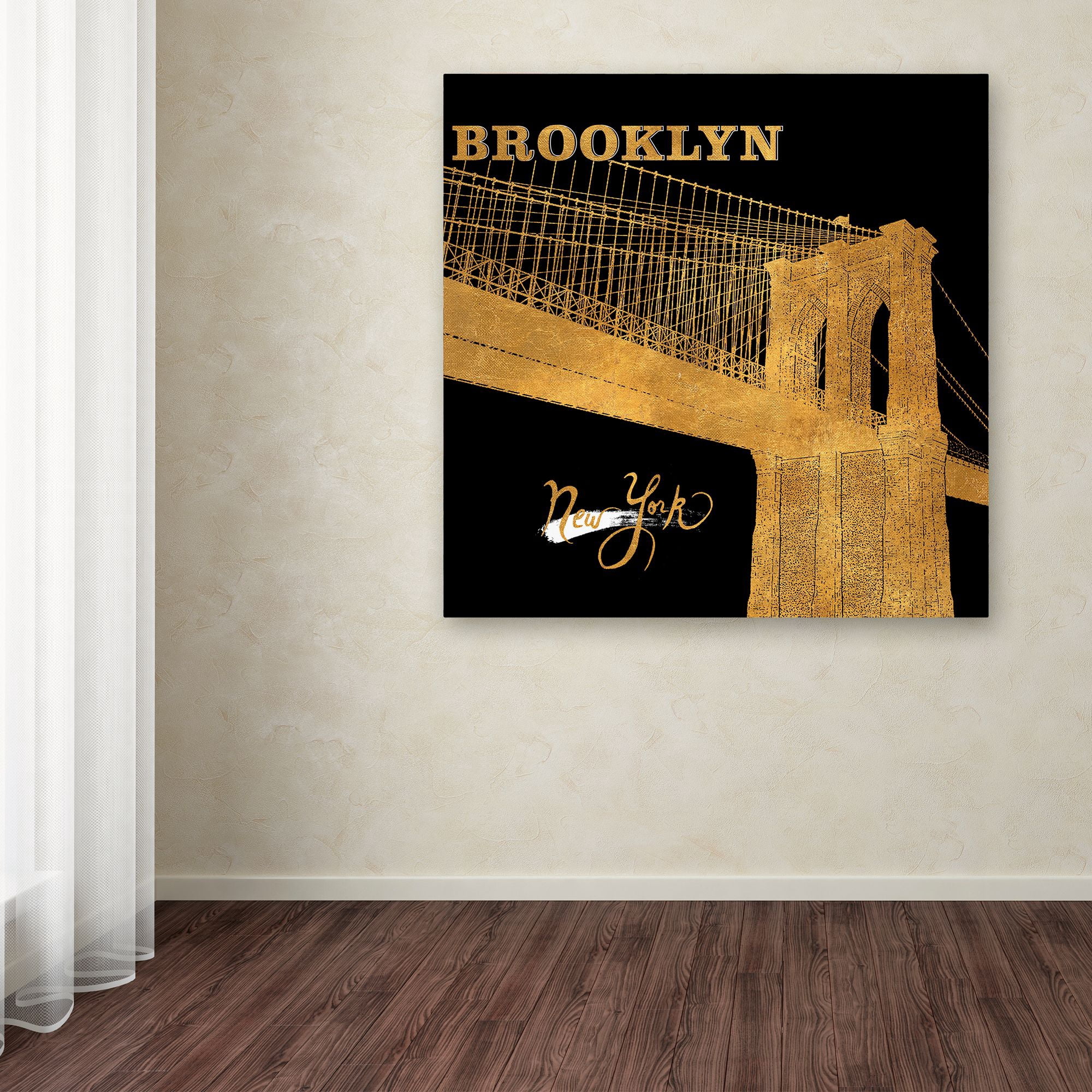 Trademark Fine Art 'Brooklyn Bridge' Canvas Art by Lisa Powell Braun