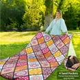 thumbnail image 5 of Picnic Blankets Beach Blanket 80" X 60" Extra Large Waterproof Camping Blankets Portable Outdoor Mat 3-Layer Blanket for Beach, Hiking, Park, Music Festival, Grass Lawn,Travel, 5 of 6