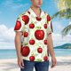 thumbnail image 3 of Balery Fruit Apples Camisas hawaianas de manga corta para hombre, camisas playeras de corte holgado, camisas de vacaciones con botones,X-Large, 3 of 7