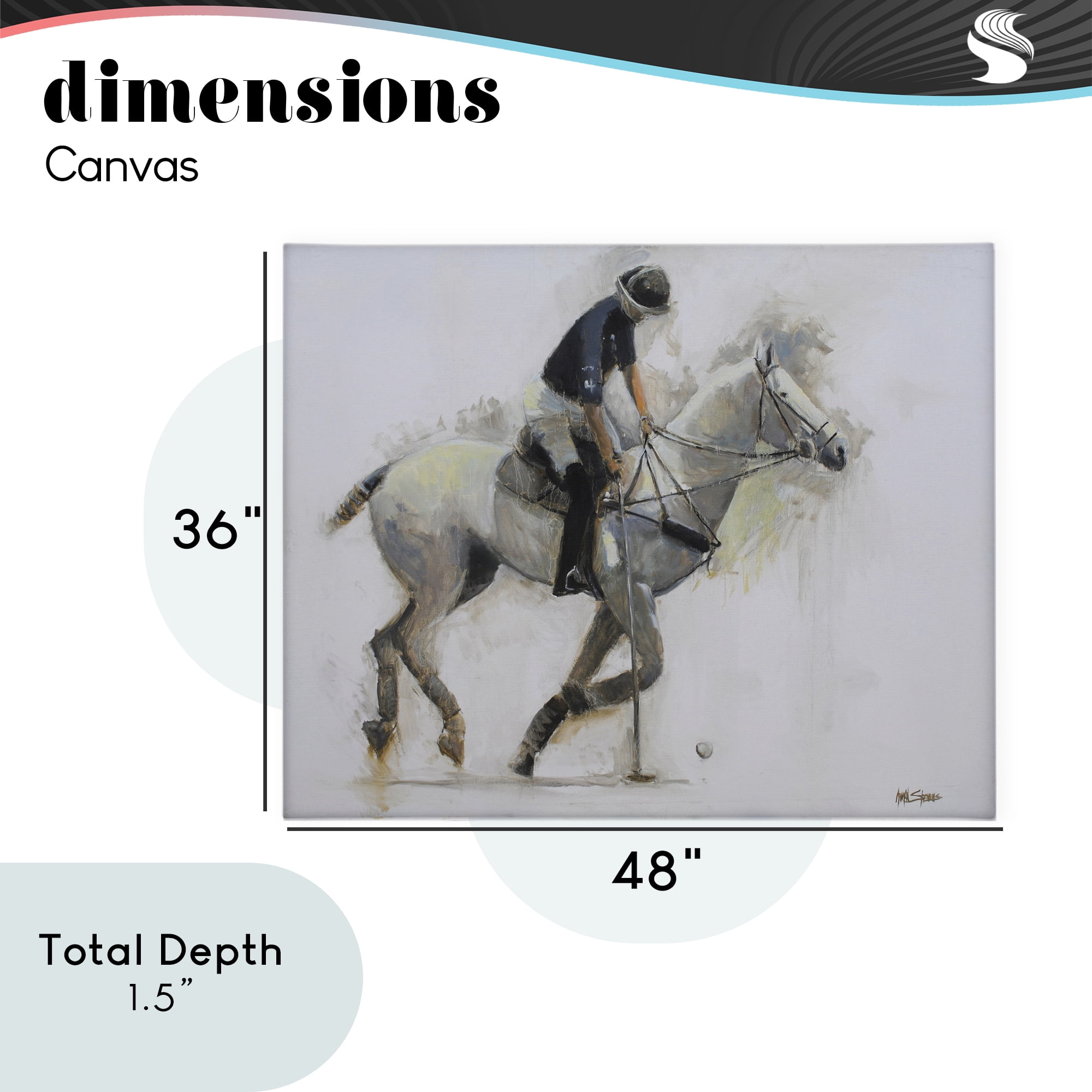 Stupell Industries Polo Rider in Motion Canvas Wall Art, design by Jadei Graphics