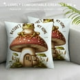 thumbnail image 3 of Leisuo Home Frog Standing On A Mushroom Nature Throw Pillow, 3 of 5