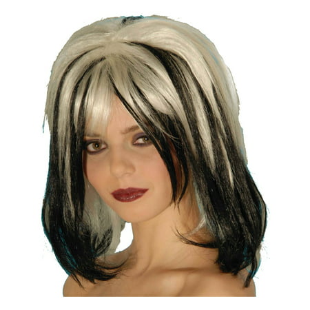 Adult Womens  Blonde And Black Wicked Wig Costume Accessory