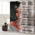 thumbnail image 3 of Newhomestyle African American Black Girl Quotes Bathroom Shower Curtain Afro Postive Inspirational Motivational Bible Polyester Fabric Waterproof Decor 72x72 inches, 3 of 7
