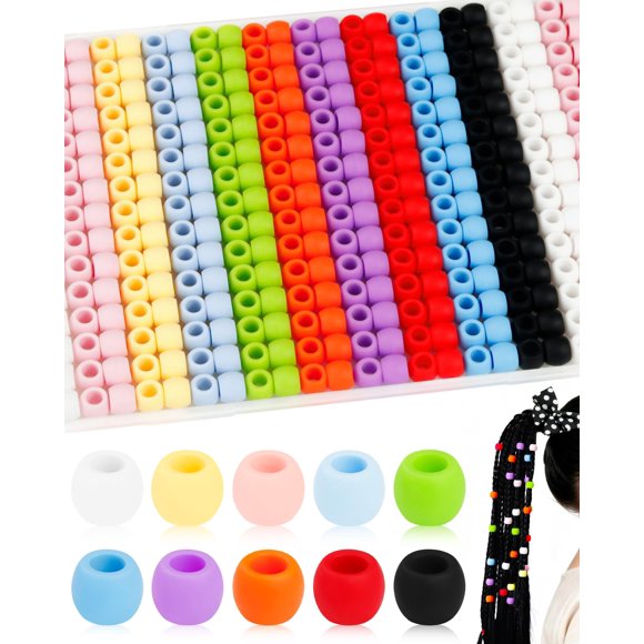 Cuentas de Silicona FIVEIZERO para Trenzas de Cabello, 300 piezas