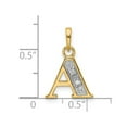 thumbnail image 2 of 14k With Rhodium Diamond Letter A Initial Pendant Necklace Measures 18.7mm Long Jewelry for Women, 2 of 6