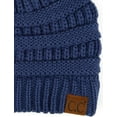 thumbnail image 6 of C.C Messy Bun Ponytail Beanie Soft Cozy Winter Hat for Teens and Adults, Dark Denim, 6 of 10